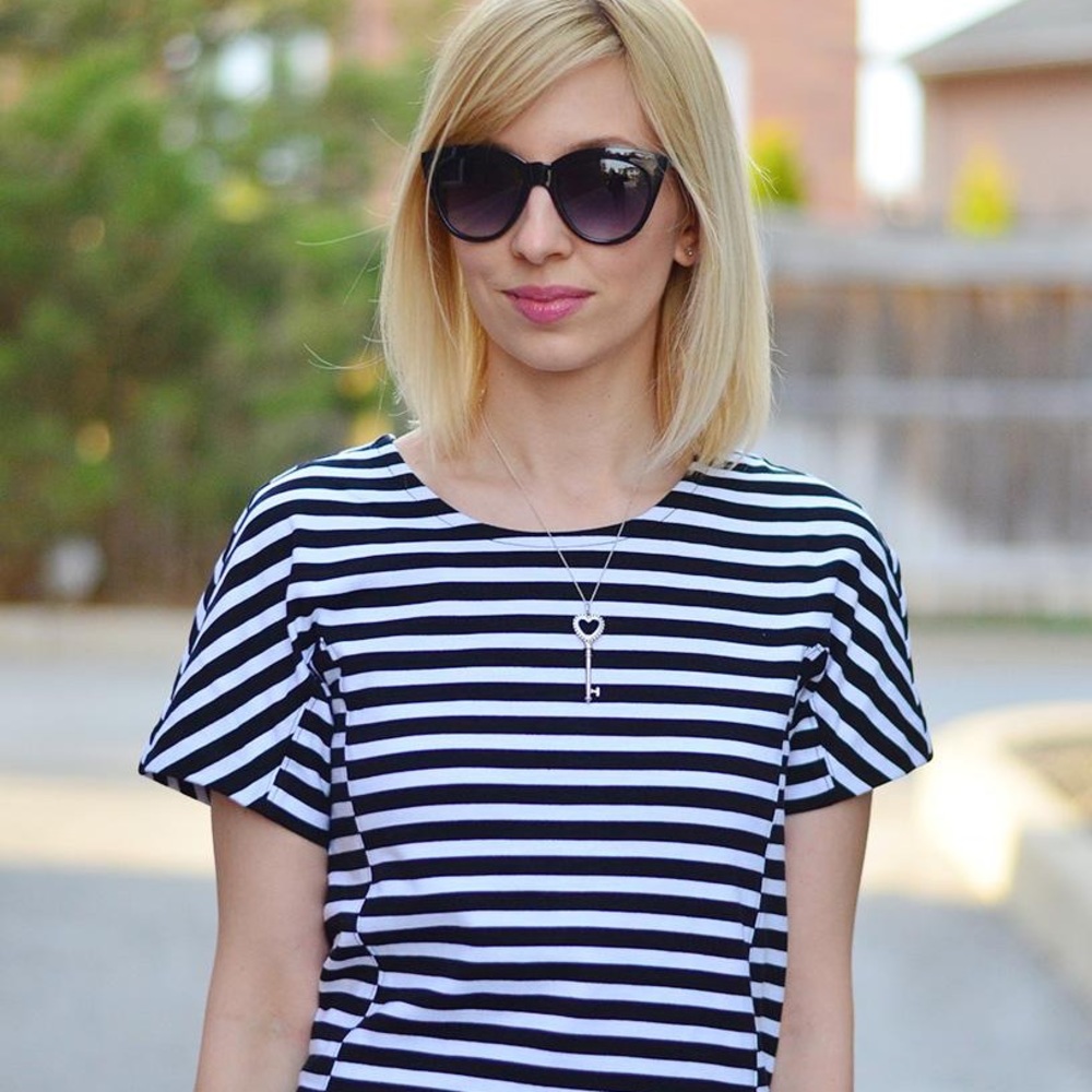 JCrew | black + white striped dress - Picture 6 of 6